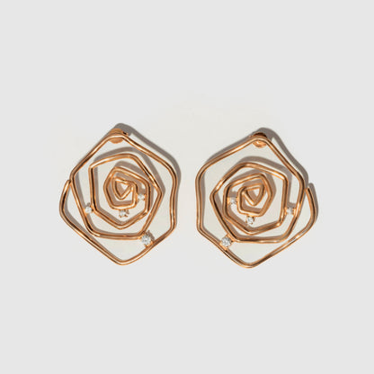 Brinco Rosa Efêmera Amarelo